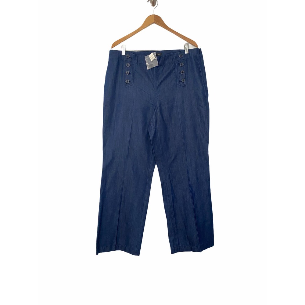 Talbots Wide Leg Sailor Pant Jeans Blue Size 16